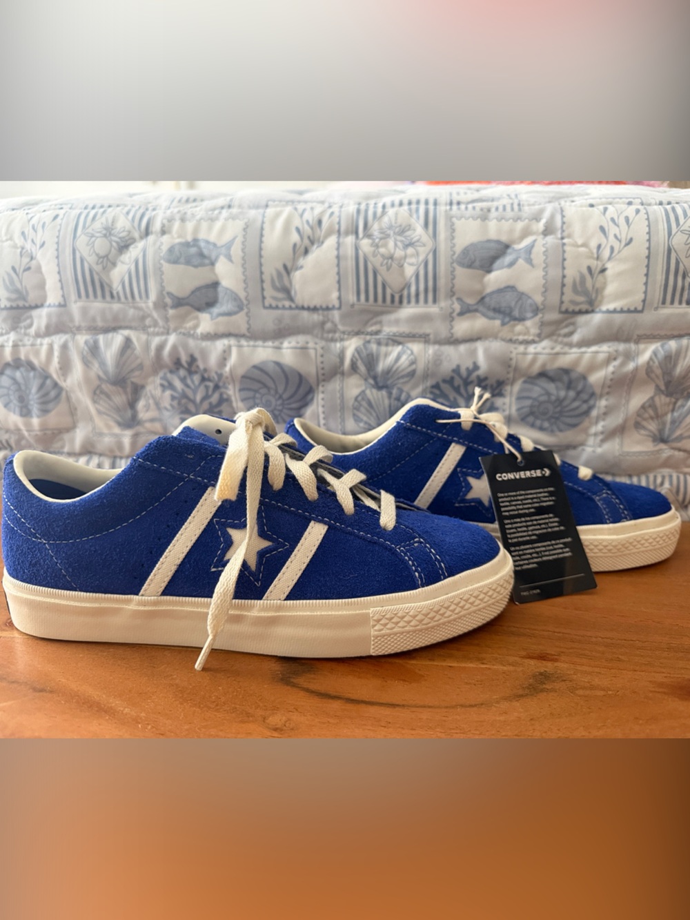 Converse One Star Suede Sneakers - Blue & White